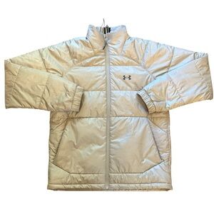 Under Armour Puffer Jacket Light Puffy Coat Storm in Tan by UA
